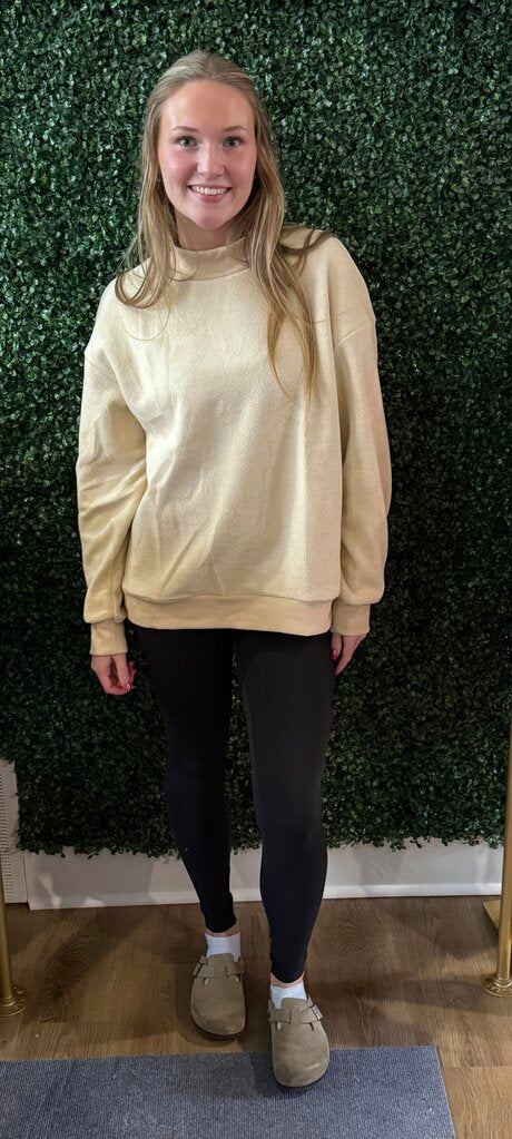 Reversible oversized mock neck