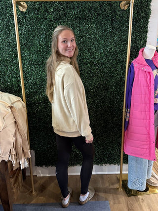 Reversible oversized mock neck