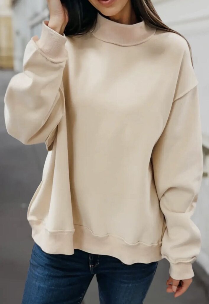 Reversible oversized mock neck