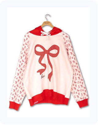 Patchwork ribbon hoodie