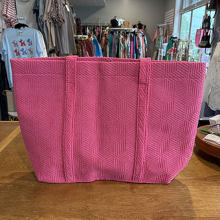 Textured terry tote w/ matching bag