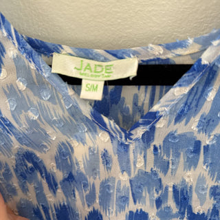 S/S, Flowy/Sheer, Geo Paint Strokes W Raised Circle Design