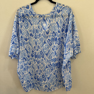 S/S, Flowy/Sheer, Geo Paint Strokes W Raised Circle Design