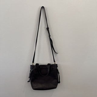 Leather drawstring crossbody