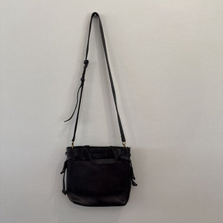 Leather drawstring crossbody