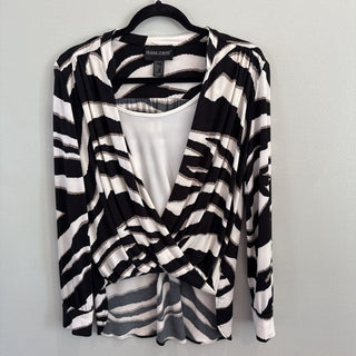 Long sleeve animal print top