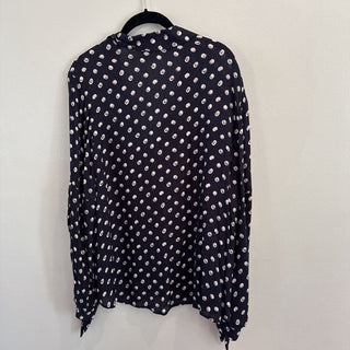 Long sleeve polka dot button up top