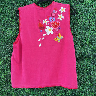 Heart/flower knit vest