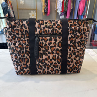 Nylon animal print tote