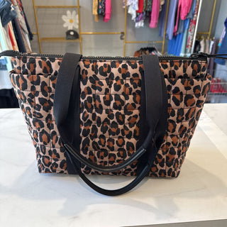 Nylon animal print tote