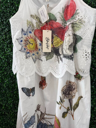 Spaghetti strap butterfly maxi dress