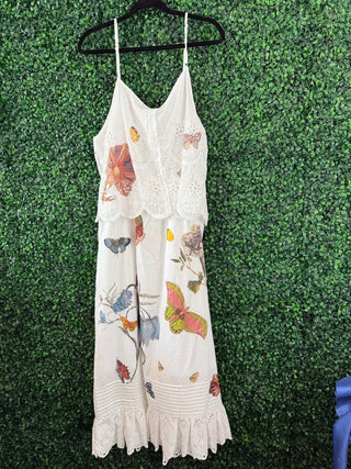 Spaghetti strap butterfly maxi dress