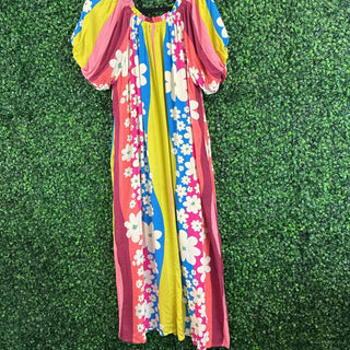 Short sleeve floral maxi dress