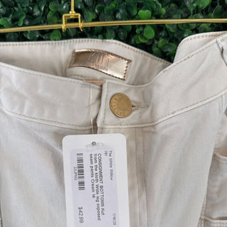 Wide leg exposed seam pants