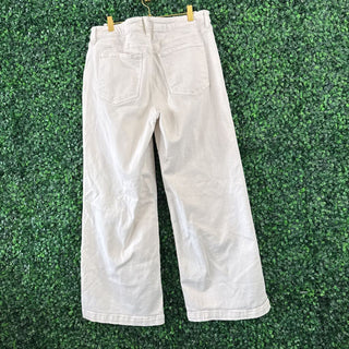 Wide leg exposed seam pants