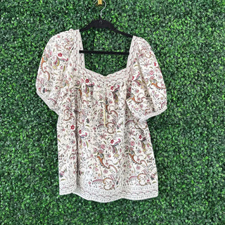 Short sleeve boxy blouse
