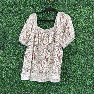 Short sleeve boxy blouse