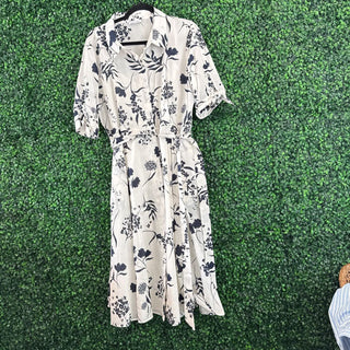 Short sleeve floral maxi w/ tie