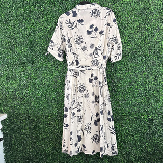Short sleeve floral maxi w/ tie