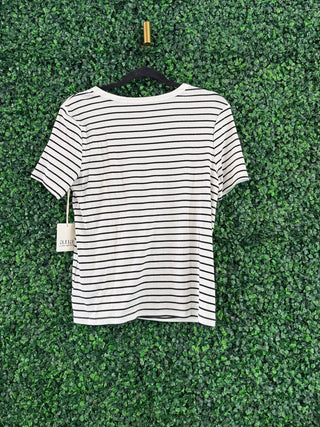 ana white and black ribbed striped top, alternate view