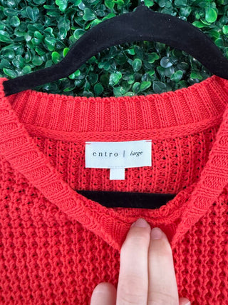 Entro reddish coral sweater, alternate view