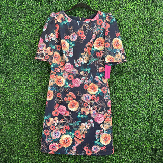 Short sleeve floral mid length
