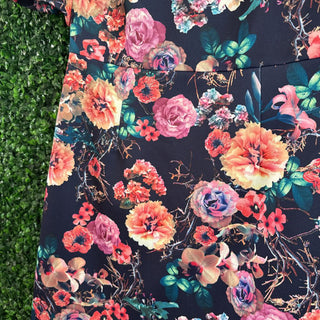 Short sleeve floral mid length