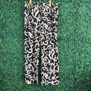 Wide leg patterned pants