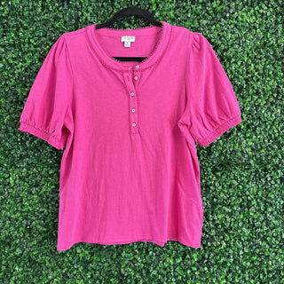 Short sleeve half button