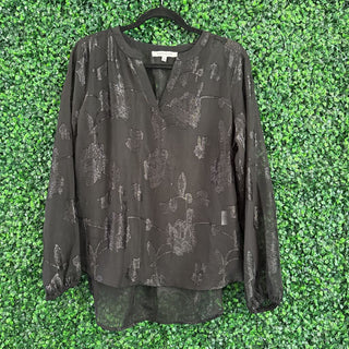 Long sleeve sheer textured top