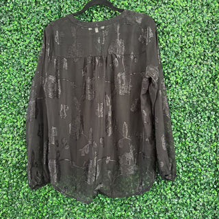 Long sleeve sheer textured top