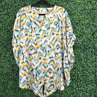 Patterned poncho style top