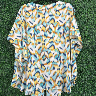 Patterned poncho style top