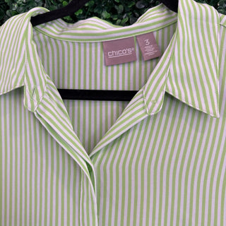 Striped button down top