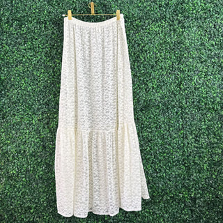 Lace sheer maxi skirt