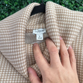 L/S gingham cowl neck sweater