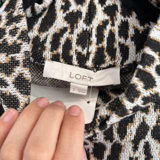 Mock neck leopard sweater
