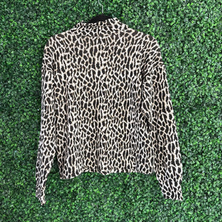 Mock neck leopard sweater