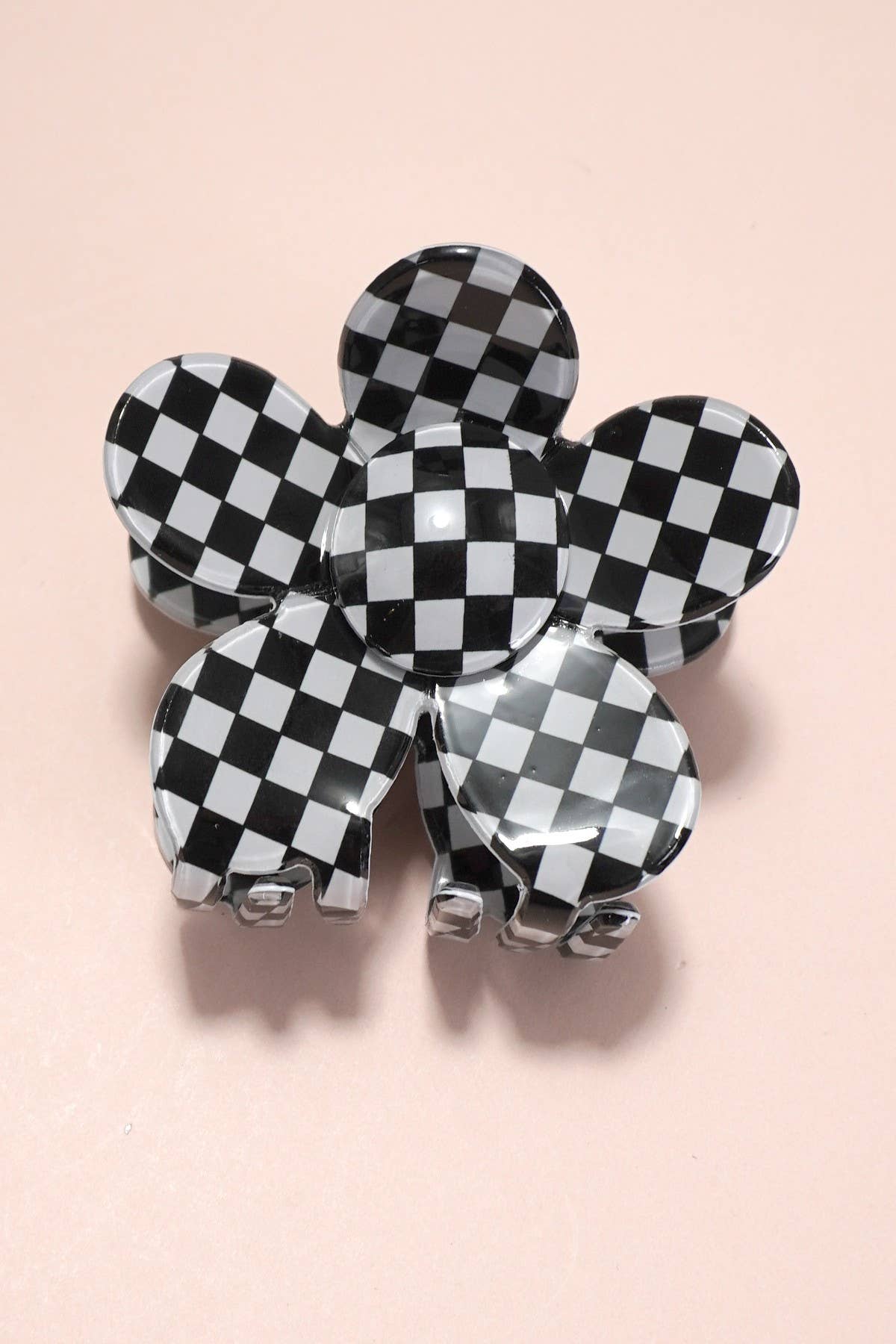 JOSSLYN by Wall to Wall - JUMBO CHECKER FLOWER HAIR CLAW CLIP | 40H644