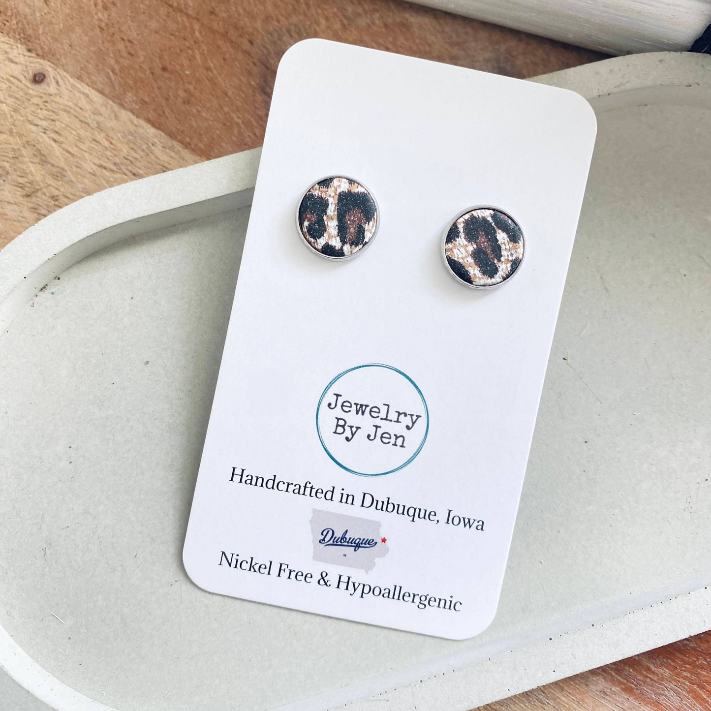 Jewelry By Jen - Stud Earrings: Baby Cheetah