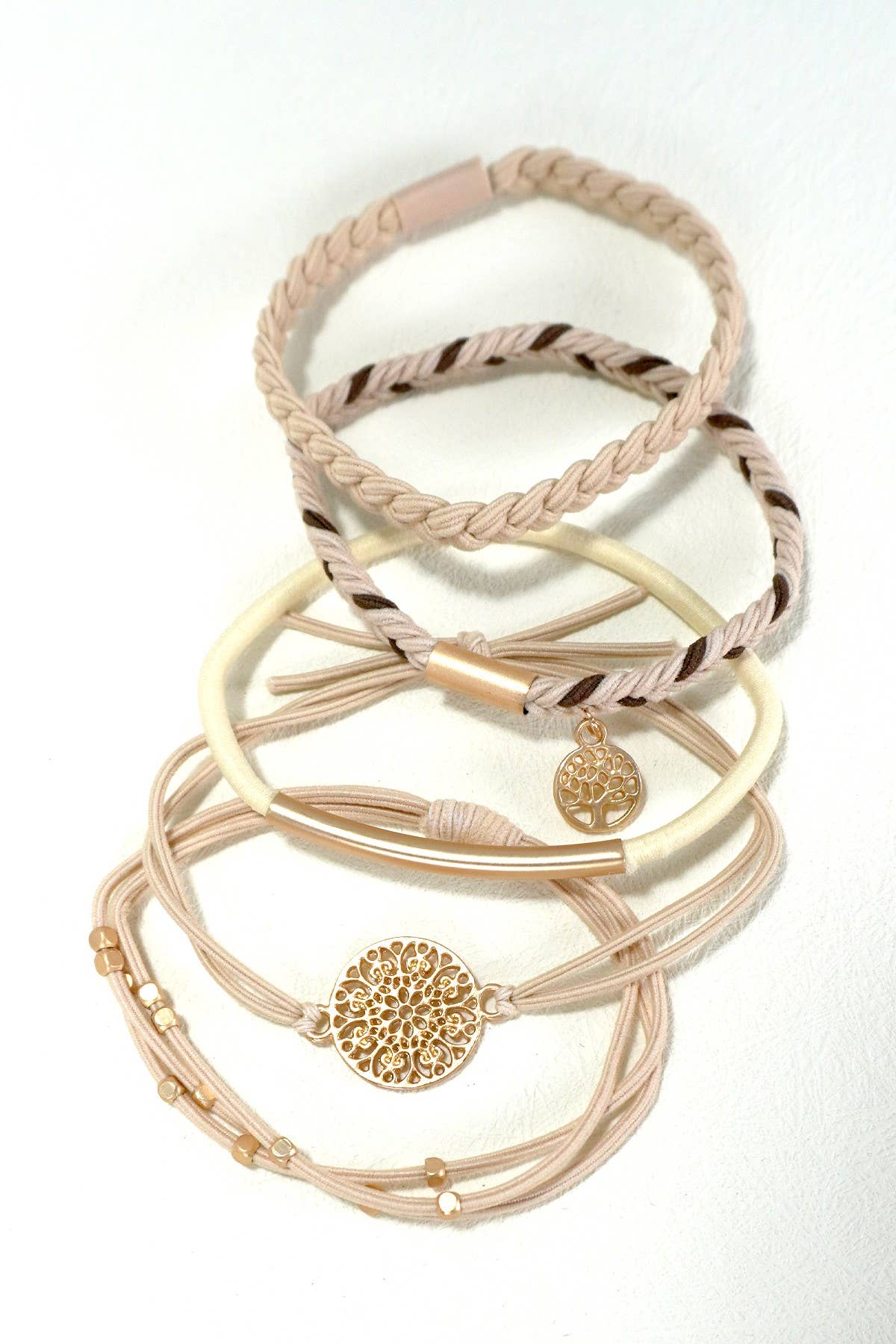 JOSSLYN by wall to wall - BOHO DUAL FUNCTION KNOT BRACELET HAIR TIES | 40BH100