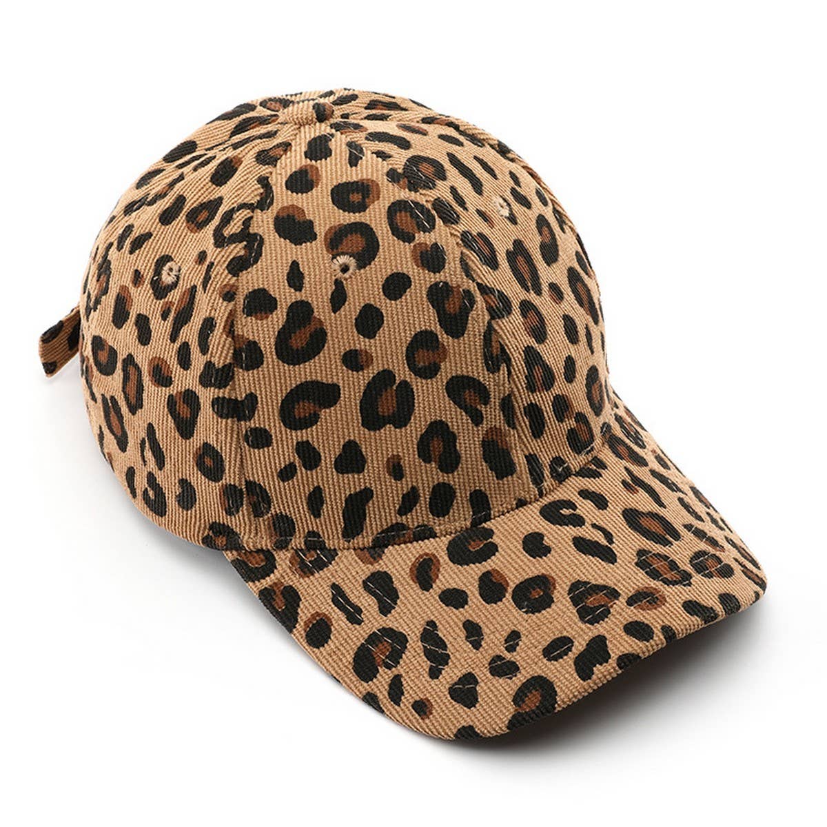 Corduroy leopard print hat