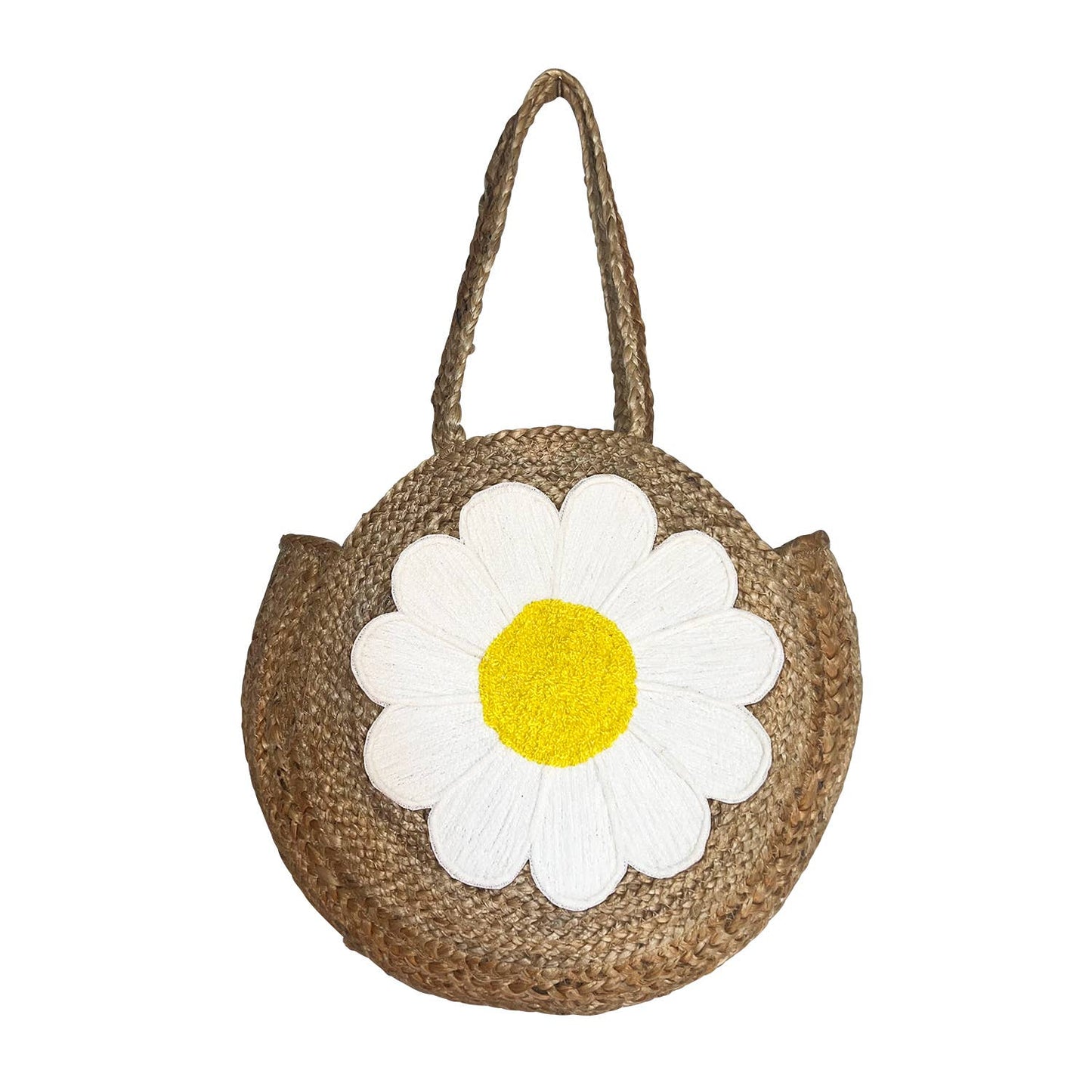Chloe & Lex - Daisy White Pure Cotton & Jute Lightweight Women's Tote Bag
