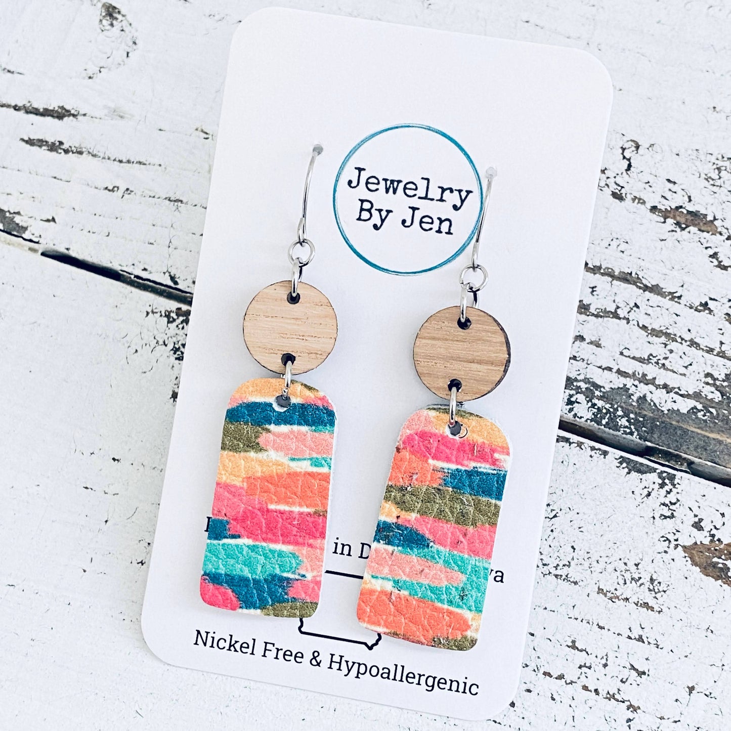 Jewelry By Jen - Small Bar: Colorful Brushstrokes & Wood